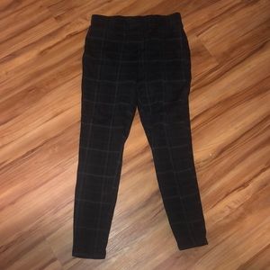 Plaid ponte pants